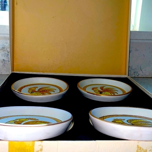 Handmade in Italy Complete Artisan Signed  Coaster Set New in Original Box - Picture 4 of 10